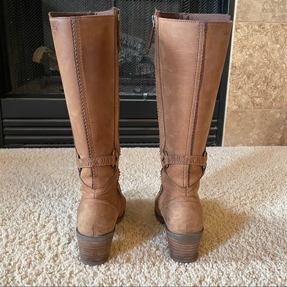 Teva Waterproof Foxy Tall Calf Riding Boots Like New Brown Tan - Picture 4 of 8